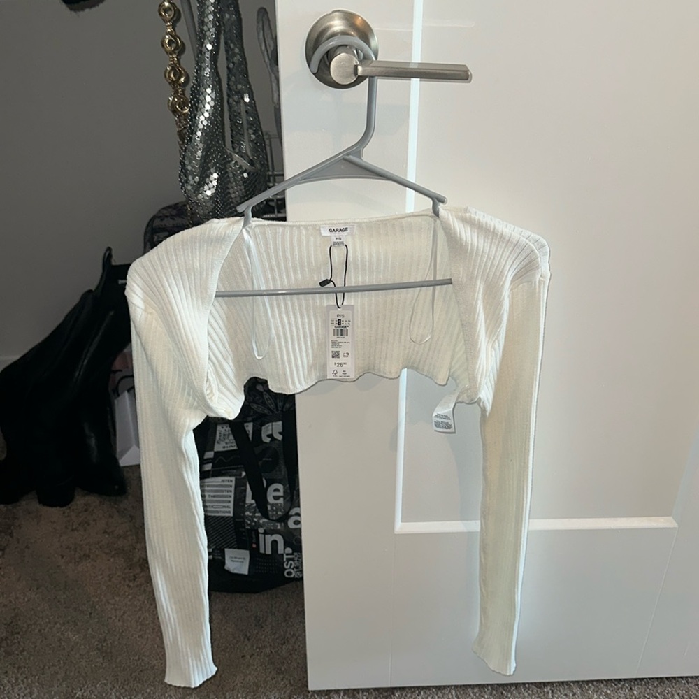 Garage white knit bolero